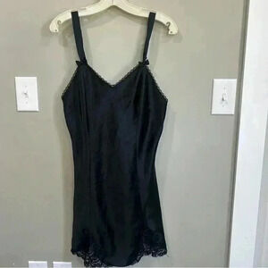 Cacique Lingerie Women Size M Black Night Slip Dress